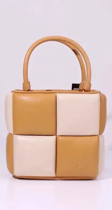 Kate Spade Boxxy Colorblocked Smooth Leather Tote in Bare Multi - Picture 10 of 12